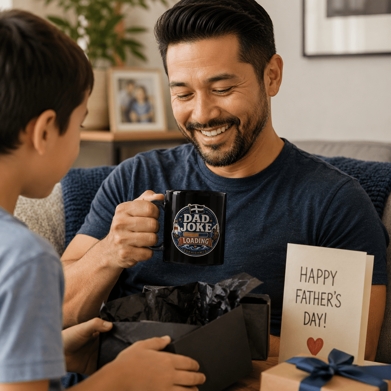 Dad Joke Loading - Black Glossy Mug