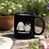 Small Panic Bunny - Black Glossy Mug