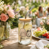 Small Panic Bunny - Can-shaped glass