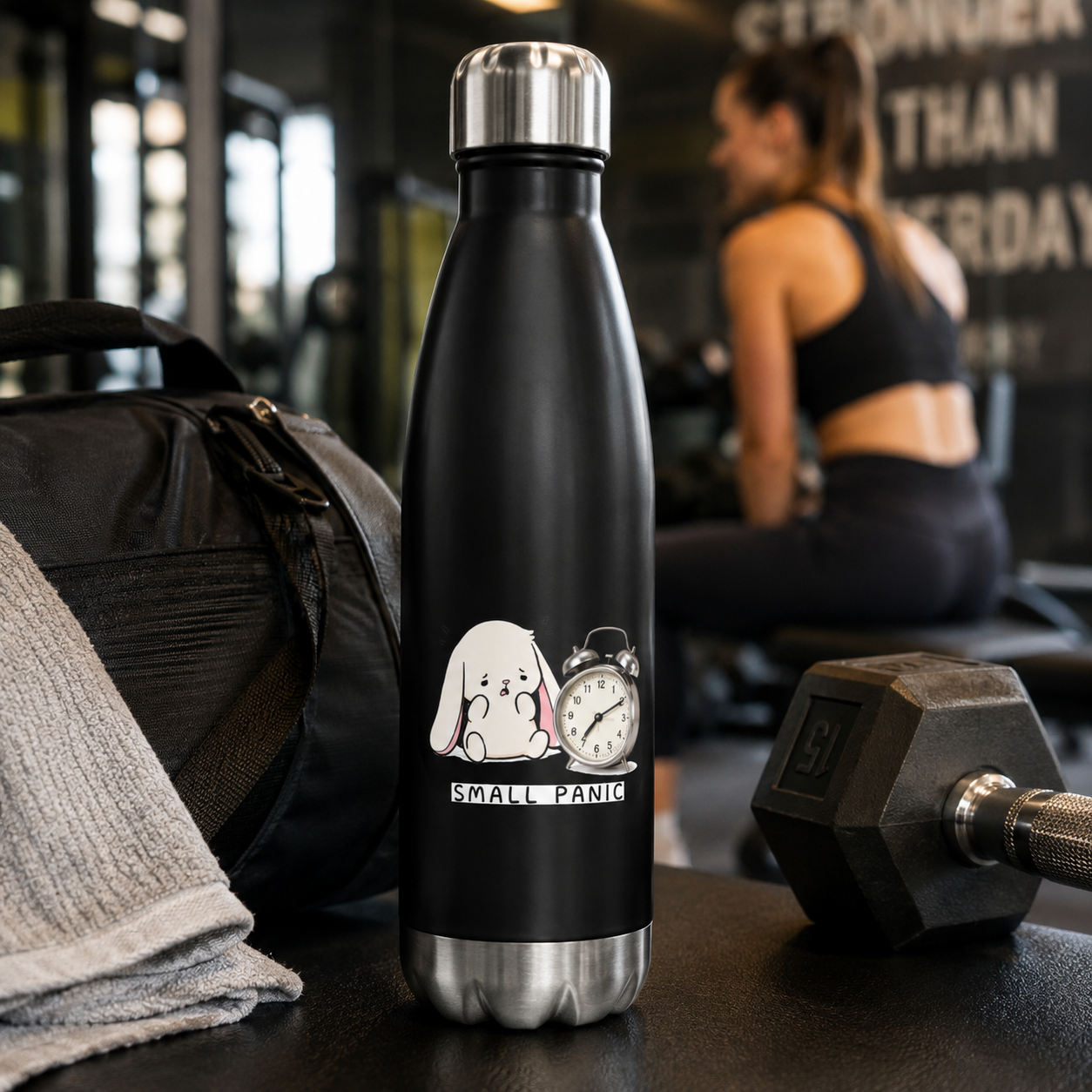 Small Panic Bunny - Stainless steel water bottle