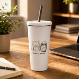 Small Panic Bunny - Insulated tumbler with a straw