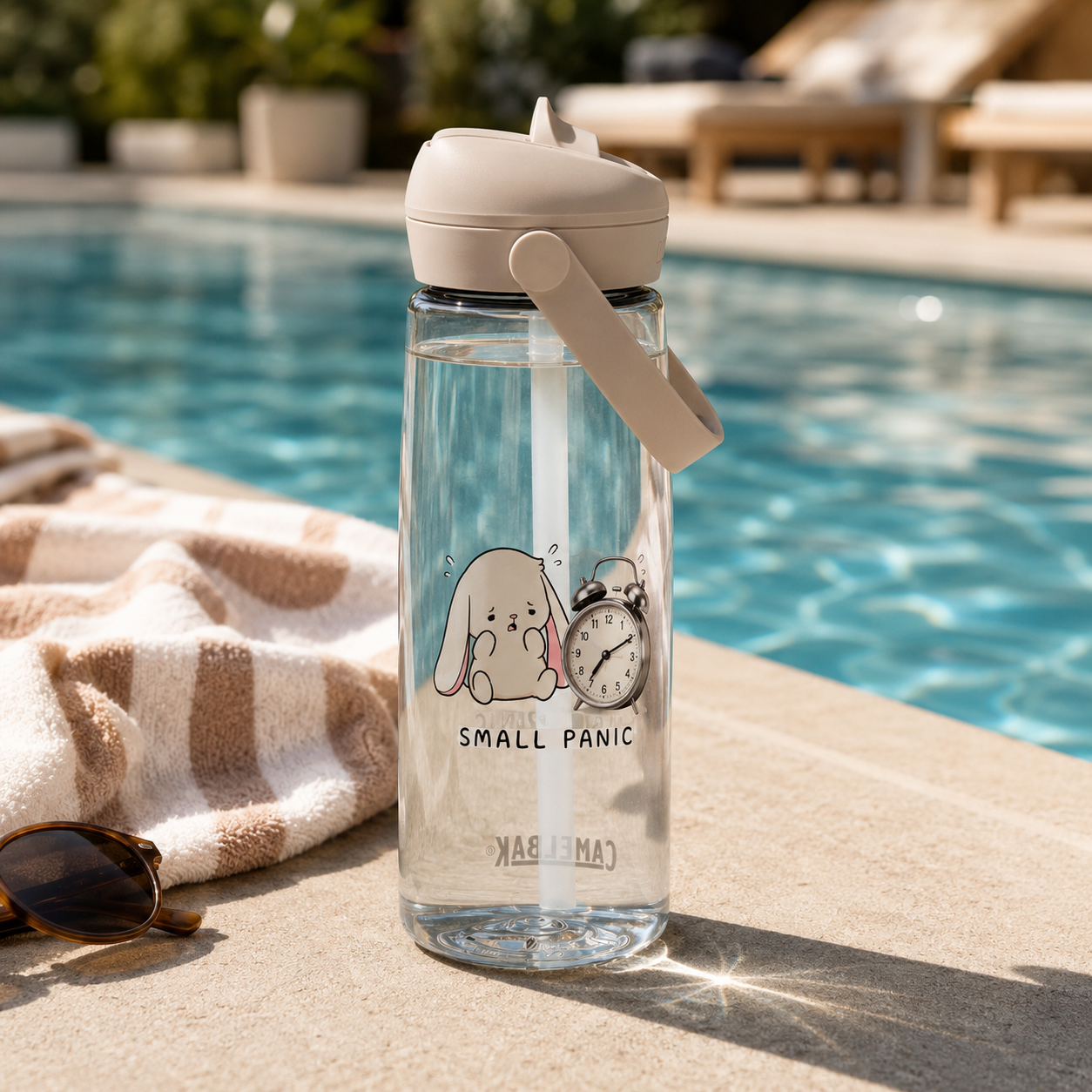 Small Panic Bunny - Flip straw water bottle