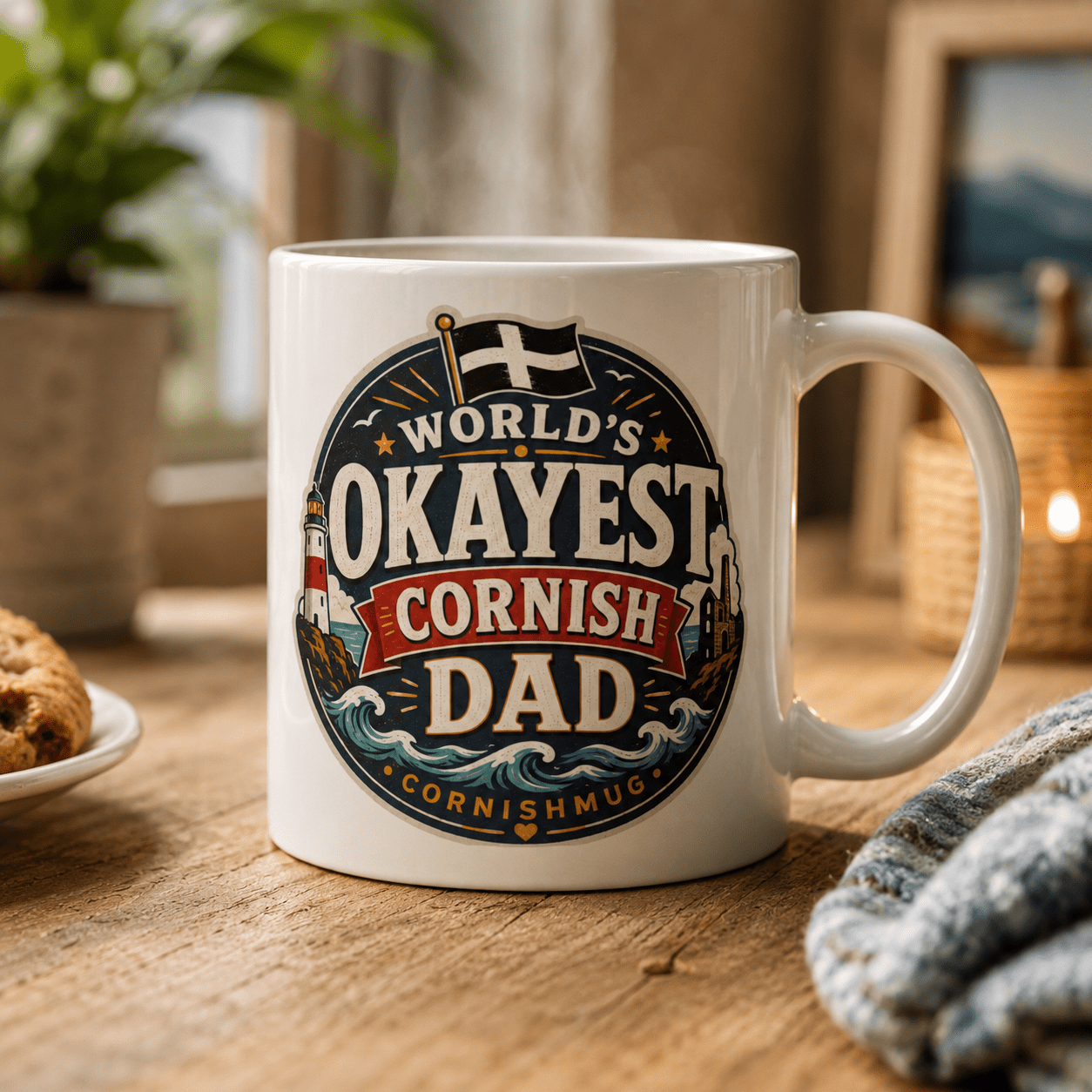 World’s Okayest Cornish Dad - White glossy mug