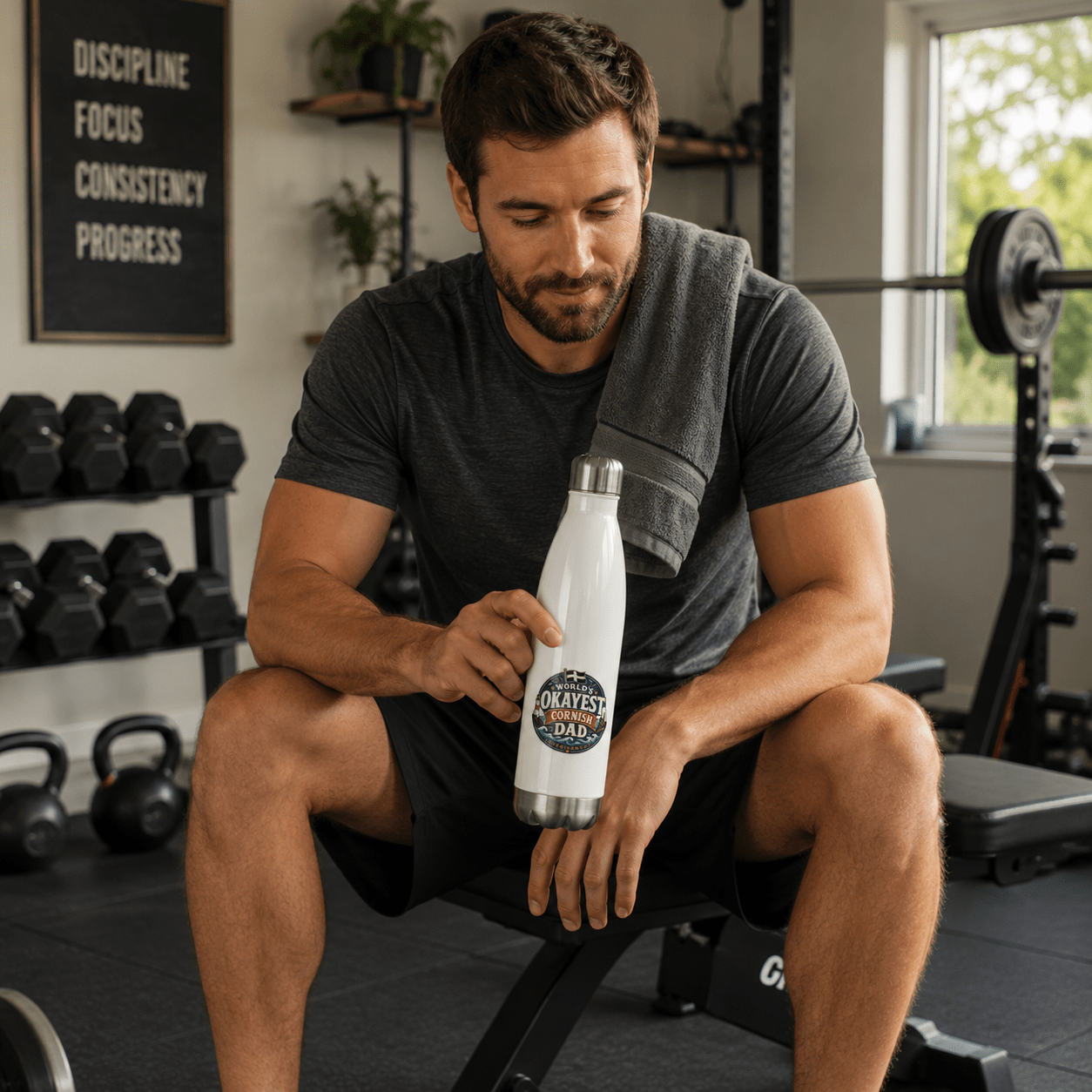 World’s Okayest Cornish Dad - Stainless steel water bottle