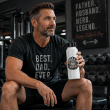 Dad Fuel - Stainless steel water bottle with a straw lid