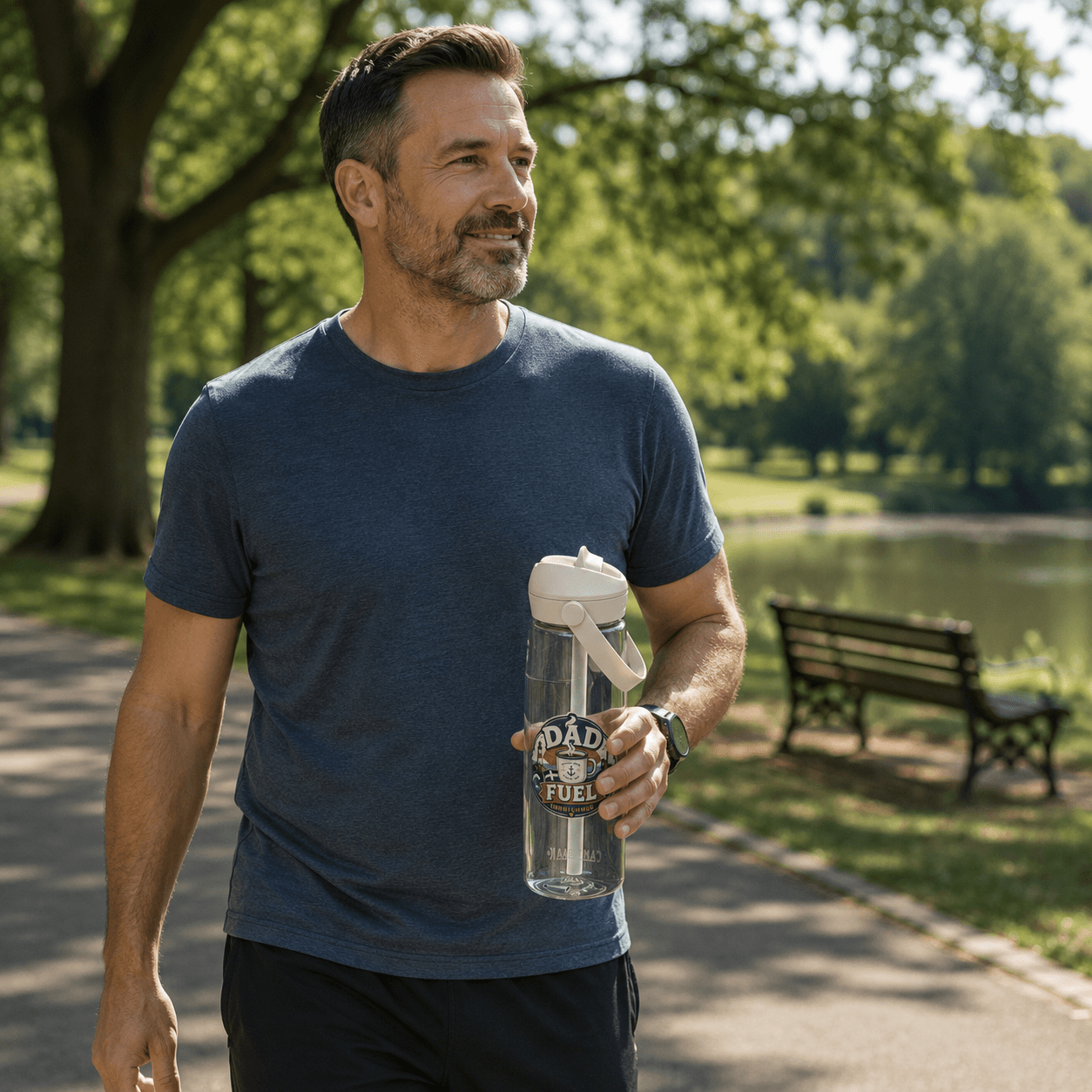 Dad Fuel - Flip straw water bottle