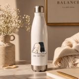 Low Battery Bunny – Cute Relatable Phone Charging Design - Stainless steel water bottle