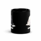 Low Battery Bunny – Black Glossy Mug black 11oz front — The Floppy Collection