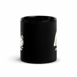 Small Panic Bunny – Black Glossy Mug black 11oz front — The Floppy Collection