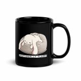 Emotionally Floppy – Cute Relatable Bunny Design - Black Glossy Mug