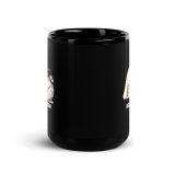 Small Panic Bunny – Black Glossy Mug black 15oz front — The Floppy Collection