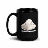 Too Soft For This – Black Glossy Mug black 15oz handle on left — The Floppy Collection