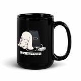 Low Battery Bunny – Black Glossy Mug black 15oz handle on right — The Floppy Collection