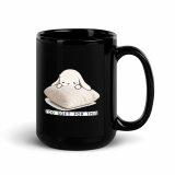 Too Soft For This – Black Glossy Mug black 15oz handle on right — The Floppy Collection