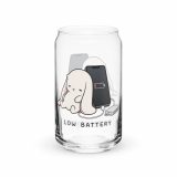 Low Battery Bunny – Can-Shaped Glass 16oz 16oz left — The Floppy Collection