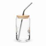 Too Soft For This – Can-Shaped Glass 16oz 16oz with lid straw back — The Floppy Collection