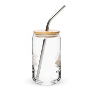 Too Soft For This – Can-Shaped Glass 16oz 16oz with lid straw back — The Floppy Collection