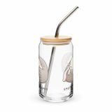 Emotionally Floppy – Can-Shaped Glass 16oz 16oz with lid straw front — The Floppy Collection