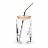 Low Battery Bunny – Can-Shaped Glass 16oz 16oz with lid straw front — The Floppy Collection