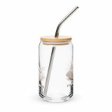 Too Soft For This – Can-Shaped Glass 16oz 16oz with lid straw front — The Floppy Collection