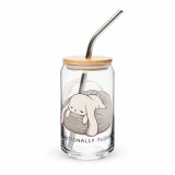Emotionally Floppy – Cute Relatable Bunny Design - Can-shaped glass