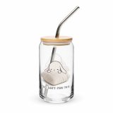 Too Soft For This – Can-Shaped Glass 16oz 16oz with lid straw left — The Floppy Collection