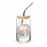 Emotionally Floppy – Can-Shaped Glass 16oz 16oz with lid straw right — The Floppy Collection