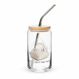 Too Soft For This – Can-Shaped Glass 16oz 16oz with lid straw right — The Floppy Collection