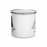 Low Battery Bunny – Enamel Mug white 12oz front — The Floppy Collection