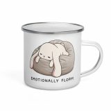 Emotionally Floppy – Cute Relatable Bunny Design - Enamel Mug