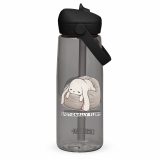 Emotionally Floppy – Flip Straw Water Bottle charcoal back — The Floppy Collection