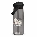 Small Panic Bunny – Flip Straw Water Bottle charcoal front — The Floppy Collection