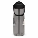 Low Battery Bunny – Flip Straw Water Bottle charcoal right — The Floppy Collection