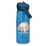 Emotionally Floppy – Flip Straw Water Bottle oxford blue back — The Floppy Collection