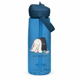 Low Battery Bunny – Flip Straw Water Bottle oxford blue back — The Floppy Collection