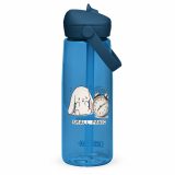 Small Panic Bunny – Flip Straw Water Bottle oxford blue back — The Floppy Collection