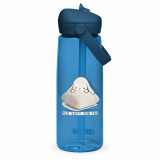 Too Soft For This – Flip Straw Water Bottle oxford blue back — The Floppy Collection
