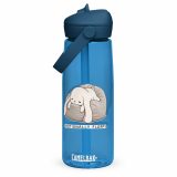Emotionally Floppy – Flip Straw Water Bottle oxford blue front — The Floppy Collection