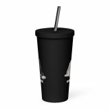 Low Battery Bunny – Insulated Tumbler with a Straw black 20oz back — The Floppy Collection