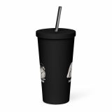 Small Panic Bunny – Insulated Tumbler with a Straw black 20oz back — The Floppy Collection