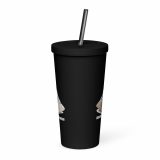 Too Soft For This – Insulated Tumbler with a Straw black 20oz front — The Floppy Collection