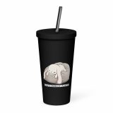 Emotionally Floppy – Insulated Tumbler with a Straw black 20oz right — The Floppy Collection