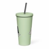 Low Battery Bunny – Insulated Tumbler with a Straw mint 20oz back — The Floppy Collection
