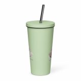 Too Soft For This – Insulated Tumbler with a Straw mint 20oz back — The Floppy Collection
