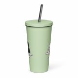 Low Battery Bunny – Insulated Tumbler with a Straw mint 20oz front — The Floppy Collection