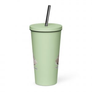 Too Soft For This – Insulated Tumbler with a Straw mint 20oz front — The Floppy Collection