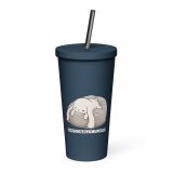 Emotionally Floppy – Insulated Tumbler with a Straw navy 20oz left — The Floppy Collection