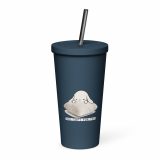 Too Soft For This – Insulated Tumbler with a Straw navy 20oz left — The Floppy Collection