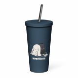 Low Battery Bunny – Insulated Tumbler with a Straw navy 20oz right — The Floppy Collection