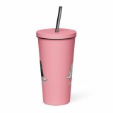 Low Battery Bunny – Insulated Tumbler with a Straw pink 20oz back — The Floppy Collection
